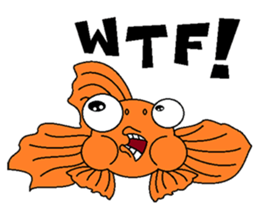 Funny Goldfish sticker #3640397