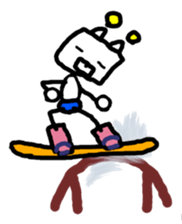 RoboBear loves Snowboarding and Trick sticker #3642867
