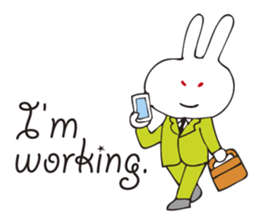 Rabbit sticker of a red eye sticker #3643618