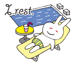 Rabbit sticker of a red eye sticker #3643619