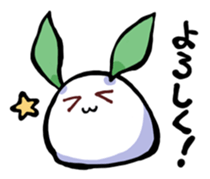 round snow rabbit sticker #3644468