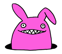 Crazy Pink Rabbit Sticker sticker #3645903