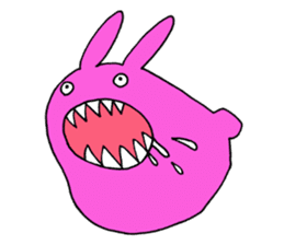 Crazy Pink Rabbit Sticker sticker #3645905