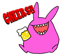 Crazy Pink Rabbit Sticker sticker #3645907