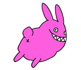 Crazy Pink Rabbit Sticker sticker #3645908