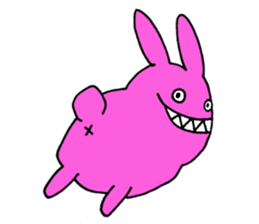 Crazy Pink Rabbit Sticker sticker #3645908