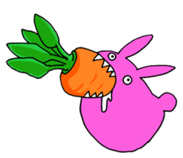 Crazy Pink Rabbit Sticker sticker #3645911