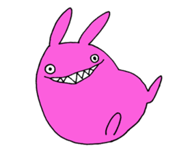 Crazy Pink Rabbit Sticker sticker #3645916
