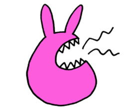 Crazy Pink Rabbit Sticker sticker #3645922