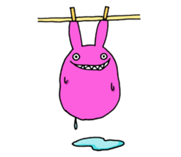 Crazy Pink Rabbit Sticker sticker #3645923