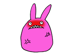 Crazy Pink Rabbit Sticker sticker #3645924