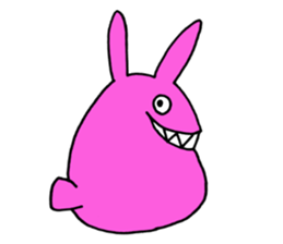 Crazy Pink Rabbit Sticker sticker #3645926