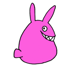 Crazy Pink Rabbit Sticker sticker #3645926