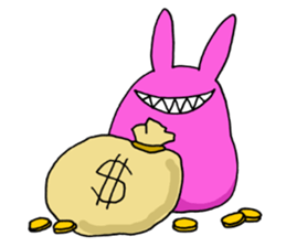 Crazy Pink Rabbit Sticker sticker #3645927