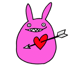 Crazy Pink Rabbit Sticker sticker #3645928