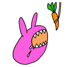 Crazy Pink Rabbit Sticker sticker #3645934