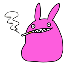 Crazy Pink Rabbit Sticker sticker #3645936