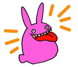 Crazy Pink Rabbit Sticker sticker #3645940