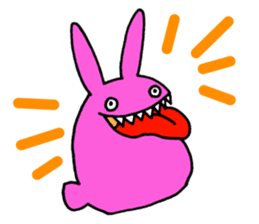 Crazy Pink Rabbit Sticker sticker #3645940