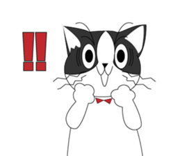 Mebari the black and white cat sticker #3648992