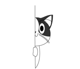 Mebari the black and white cat sticker #3648993