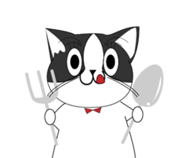 Mebari the black and white cat sticker #3648995