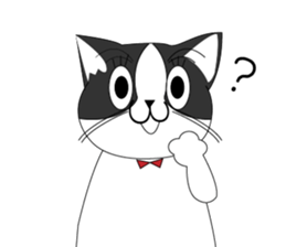 Mebari the black and white cat sticker #3648996