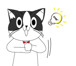 Mebari the black and white cat sticker #3649001