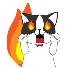 Mebari the black and white cat sticker #3649005