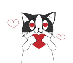 Mebari the black and white cat sticker #3649006