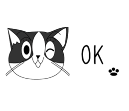 Mebari the black and white cat sticker #3649010