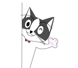 Mebari the black and white cat sticker #3649014