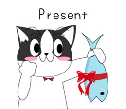 Mebari the black and white cat sticker #3649017