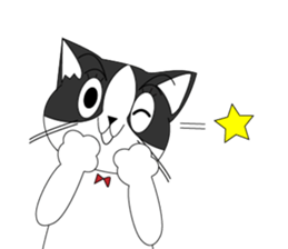 Mebari the black and white cat sticker #3649020