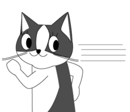 Mebari the black and white cat sticker #3649021