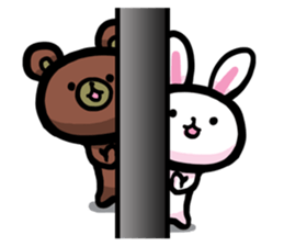 Rabbit and Bear -Mental Reaction- sticker #3649159
