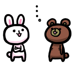 Rabbit and Bear -Mental Reaction- sticker #3649166