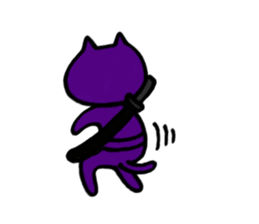 Ninja cat, Murasaki sticker #3649683