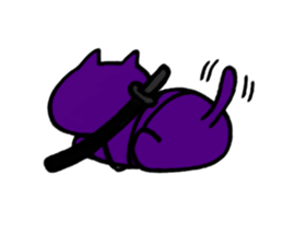Ninja cat, Murasaki sticker #3649690