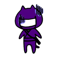 Ninja cat, Murasaki sticker #3649699