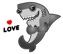 Kawaii Cool Shark sticker #3649785