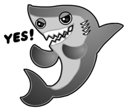 Kawaii Cool Shark sticker #3649786