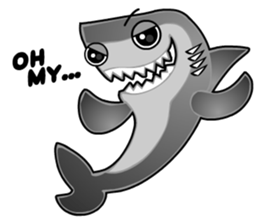 Kawaii Cool Shark sticker #3649792