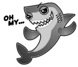 Kawaii Cool Shark sticker #3649792