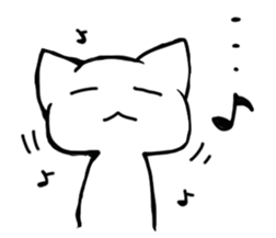 Sleepy white cat sticker #3650201