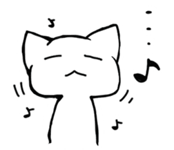 Sleepy white cat sticker #3650201