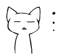 Sleepy white cat sticker #3650204