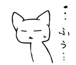 Sleepy white cat sticker #3650209