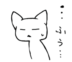 Sleepy white cat sticker #3650209