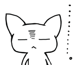 Sleepy white cat sticker #3650221